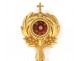 Reliquary monstrance paperolle golden oak wood Saint Vincent XIX