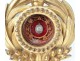 Reliquary monstrance paperolle golden oak wood Saint Vincent XIX