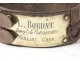 Leather hunting dog collar antique brass Bordat Meillant Cher collar XX
