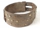 Leather hunting dog collar antique brass Bordat Meillant Cher collar XX
