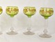 6 wine glasses Rhine St. Louis cut crystal color nineteenth gilding
