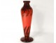 Glass paste vase Delatte Nancy orange twentieth century Art Nouveau