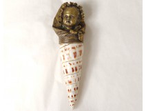 Gilt bronze perfume spray bottle shell child nineteenth century