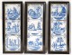 9 earthenware tiles Delft blue monochrome characters Biblical scenes XVIIIè