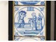 9 earthenware tiles Delft blue monochrome characters Biblical scenes XVIIIè