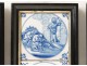 9 earthenware tiles Delft blue monochrome characters Biblical scenes XVIIIè