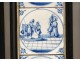 9 earthenware tiles Delft blue monochrome characters Biblical scenes XVIIIè