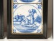 9 earthenware tiles Delft blue monochrome characters Biblical scenes XVIIIè