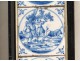 9 earthenware tiles Delft blue monochrome characters Biblical scenes XVIIIè