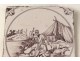 Delft earthenware tile manganese characters gallant scene shepherd XVIII