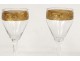 2 crystal stemware Moser Bohemian carved gilt enamel twentieth Copenhagen