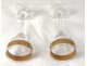 2 crystal stemware Moser Bohemian carved gilt enamel twentieth Copenhagen