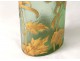 Enamelled glass vase flowers foliage gilding Montjoye Art Nouveau XIXth century