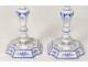 Mantelpiece clock candlesticks Gien earthenware bird torch XIX