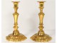 Pair candlesticks Regency gilt bronze candlesticks torches eighteenth century