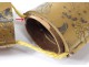 Golden lacquer inro box 5 characters birds compartments Japan signed XIXth