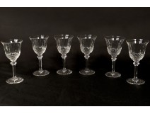 6 crystal stemware white wine cut St. Louis Tommy XXth model