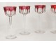 6 wine stemware Rhine cut crystal Baccarat Harcourt XXth color