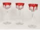 6 wine stemware Rhine cut crystal Baccarat Harcourt XXth color