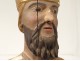 Carved wooden polychrome gilt reliquary bust reliquary Bishop Saint XVIIIè