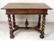 Carved walnut table Louis XIII twisted feet Haute Epoque seventeenth century