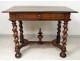 Carved walnut table Louis XIII twisted feet Haute Epoque seventeenth century