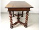 Carved walnut table Louis XIII twisted feet Haute Epoque seventeenth century