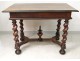 Carved walnut table Louis XIII twisted feet Haute Epoque seventeenth century