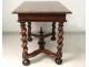 Carved walnut table Louis XIII twisted feet Haute Epoque seventeenth century