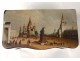 Russian tea box wooden lacquered Lukutin Moscow Red Square St. Basil&#39;s nineteenth