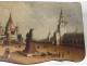 Russian tea box wooden lacquered Lukutin Moscow Red Square St. Basil&#39;s nineteenth