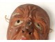 Mask Noh theater Demon polychrome wood Gigaku beshimi O-Edo Japan XIX