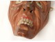 Mask Noh theater Demon polychrome wood Gigaku beshimi O-Edo Japan XIX