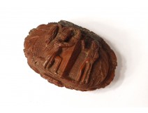 Snuffbox corozo characters carved soldier tomb Emperor St. Helen Nineteenth