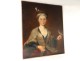 HST table elegant young woman portrait bird painting eighteenth century