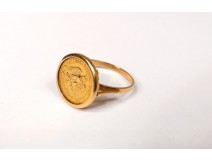 Bague pièce Dos Pesos Mexique or massif 18K Estados Unidos Mexicanos 1945