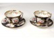 Service café thé porcelaine Valentine Saint-Gaudens fleurs tasses XIXème