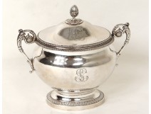 Sucrier argent massif Vieillard orfèvre Thierry monogramme sugar bowl XIXè