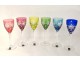 6 wine glasses Rhine Roemers St. Louis crystal color model Chantilly XXth
