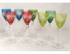 12 Rhine wine glasses Crystal St. Louis Roemers color model Chantilly XXth