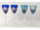 12 Rhine wine glasses Crystal St. Louis Roemers color model Chantilly XXth