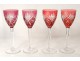 12 Rhine wine glasses Crystal St. Louis Roemers color model Chantilly XXth