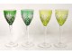 12 Rhine wine glasses Crystal St. Louis Roemers color model Chantilly XXth