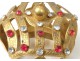 Petite couronne vierge statue laiton doré strass fleurs crown XIXème siècle