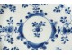 Assiette porcelaine chinoise blanc bleu fleurs Kangxi Chine XVIIIème siècle