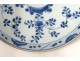 Assiette porcelaine chinoise blanc bleu fleurs Kangxi Chine XVIIIème siècle