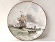 earthenware plate Creil Montereau L &amp; Cie harbor sailboat boat Rochelle nineteenth