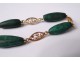 Collier or massif 18 carats malachite gold necklace XXème siècle