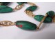 Collier or massif 18 carats malachite gold necklace XXème siècle