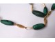 Collier or massif 18 carats malachite gold necklace XXème siècle